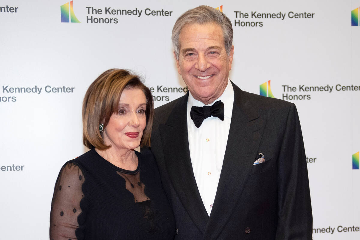 Speaker of the House Nancy Pelosi, D-Calif., and her husband, Paul Pelosi, arrive at the State ...