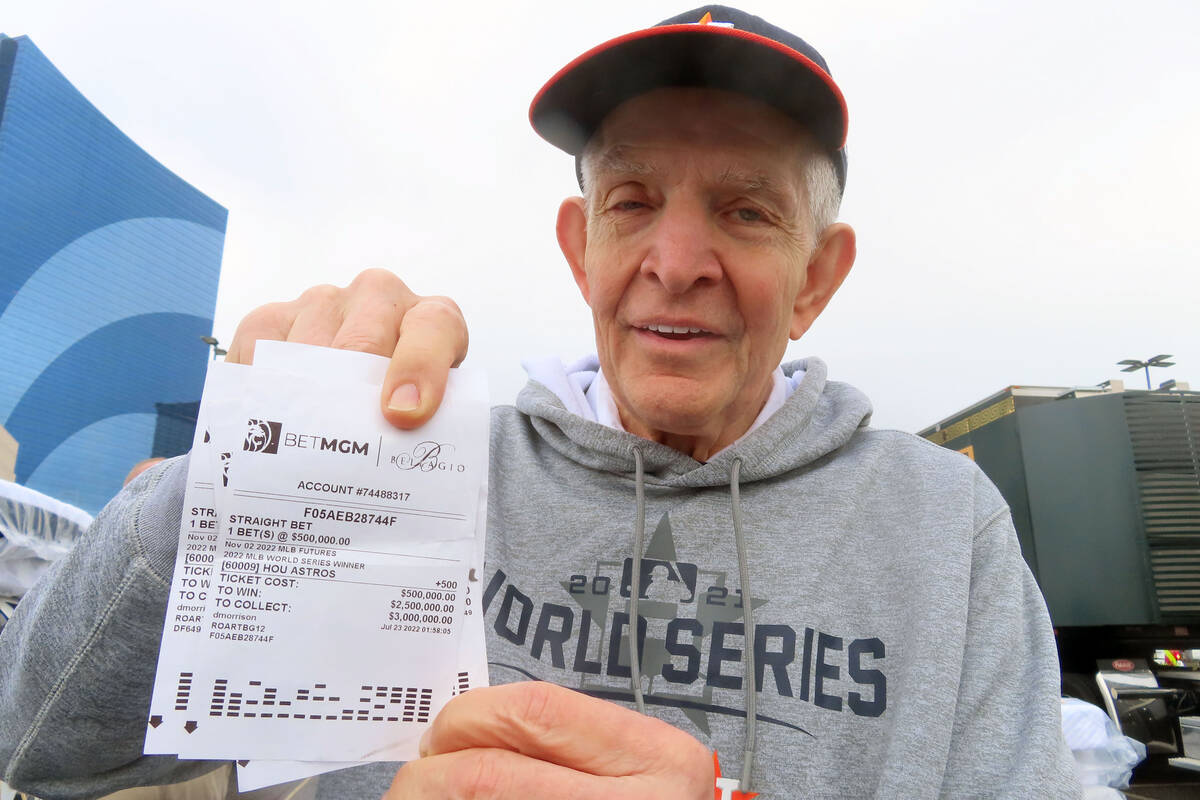 Jim "Mattress Mack" McIngvale, of Houston, holds some of the tickets in Atlantic City ...