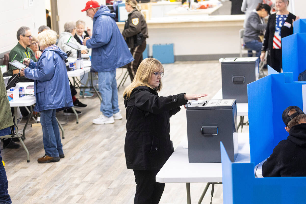 Nye County residents cast their ballots on Election Day at Bob Ruud Community Center in Pahrump ...
