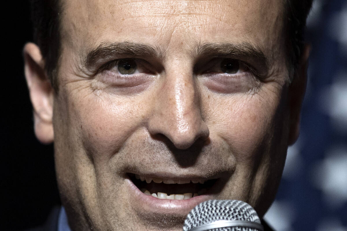 Nevada Republican Senate candidate Senate Adam Laxalt speaks during a GOP midterm election watc ...