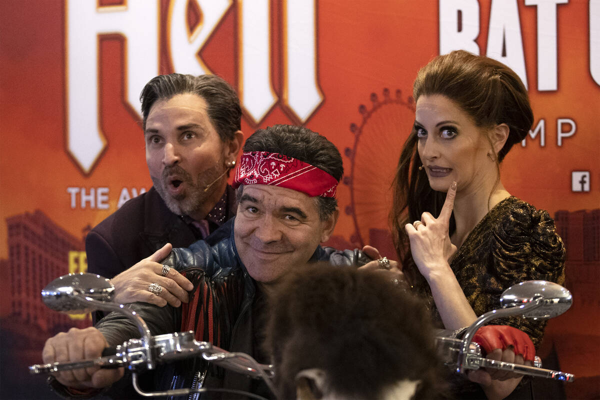 The Review-Journal’s John Katsilomedes poses for a photo with “Bat Out of Hell&#x ...