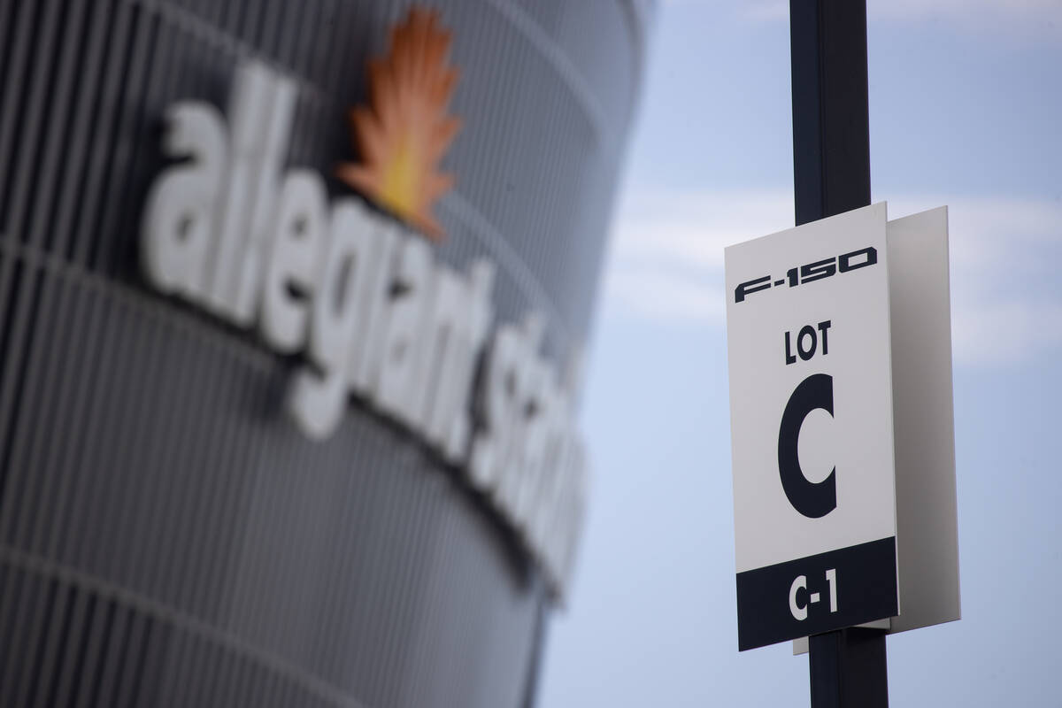 FILE - Parking lot C at Allegiant Stadium in Las Vegas, Thursday, June 3, 2021. (Erik Verduzco ...