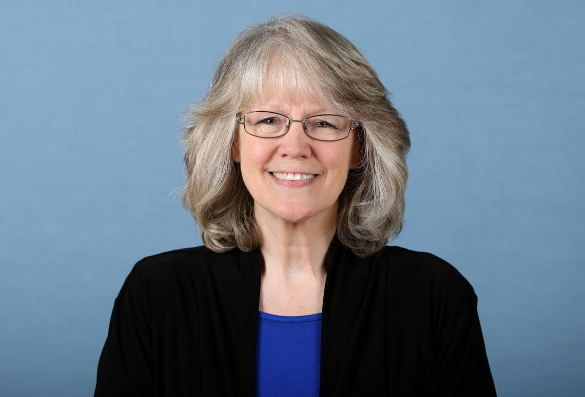 Rita Page Reid at the Review-Journal studio in Las Vegas Friday, July 22, 2022. Reid is a Democ ...