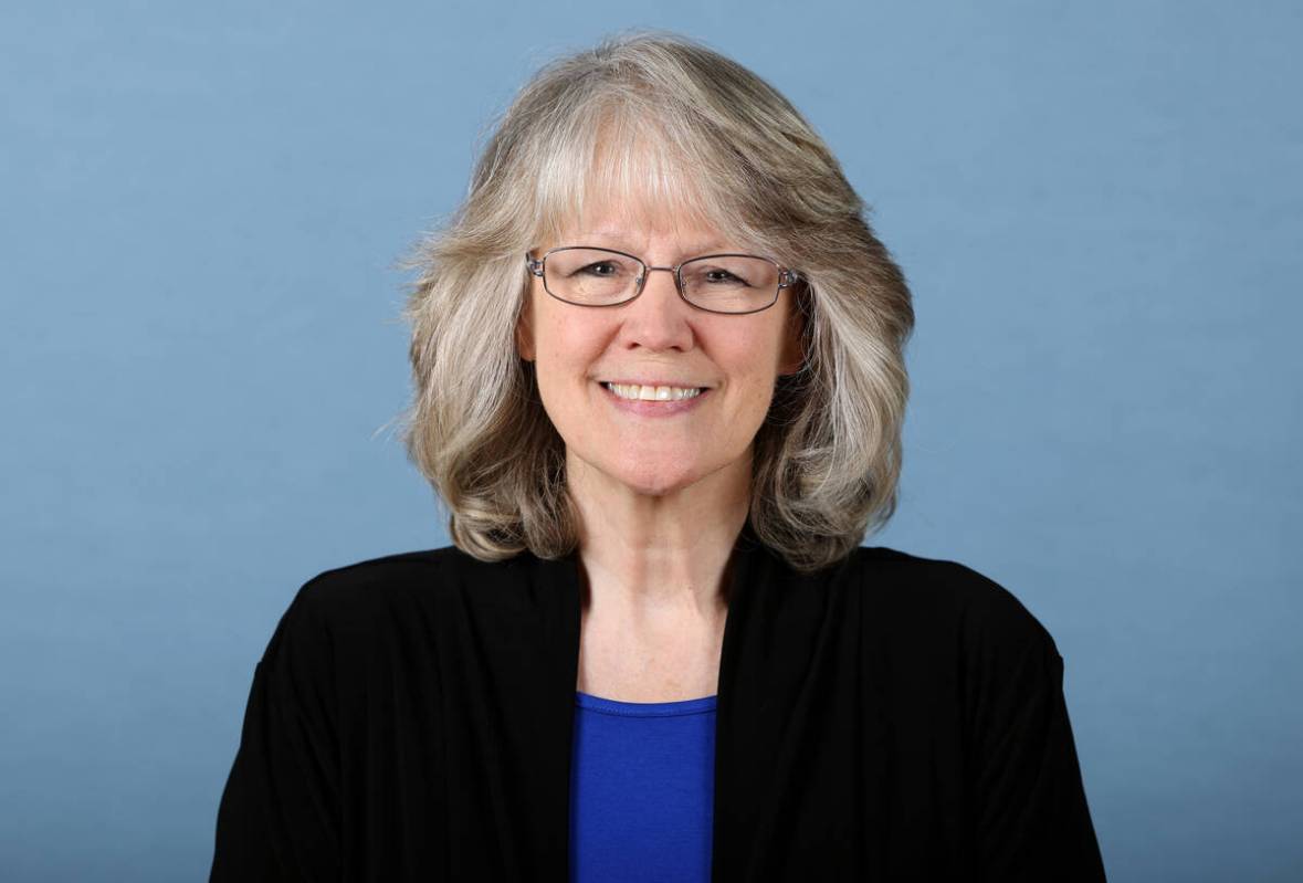 Rita Page Reid at the Review-Journal studio in Las Vegas Friday, July 22, 2022. Reid is a Democ ...