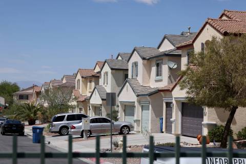 Homes on Silk Oak Court in the southwest Las Vegas Valley Friday, June 17, 2022. (K.M. Cannon/L ...