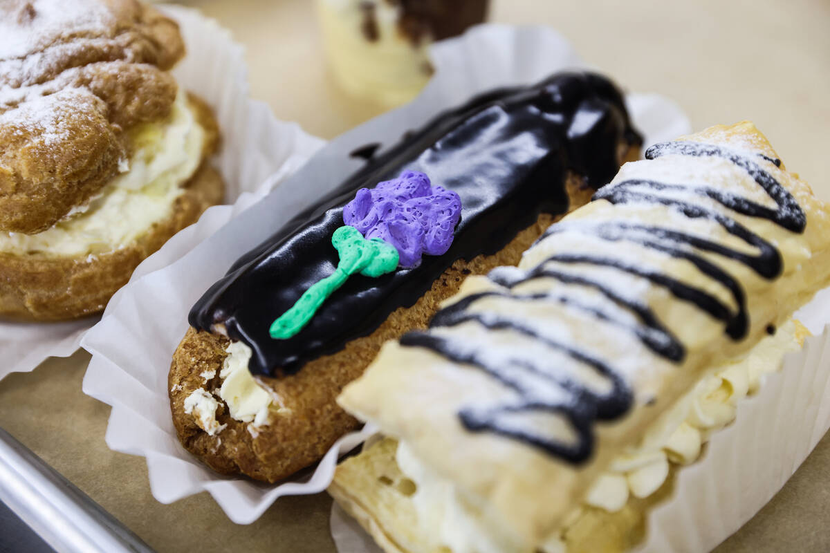 Sugar-free eclair and Napoleon at Diabetic Delights in Las Vegas, Monday, Nov. 7, 2022. (Rachel ...