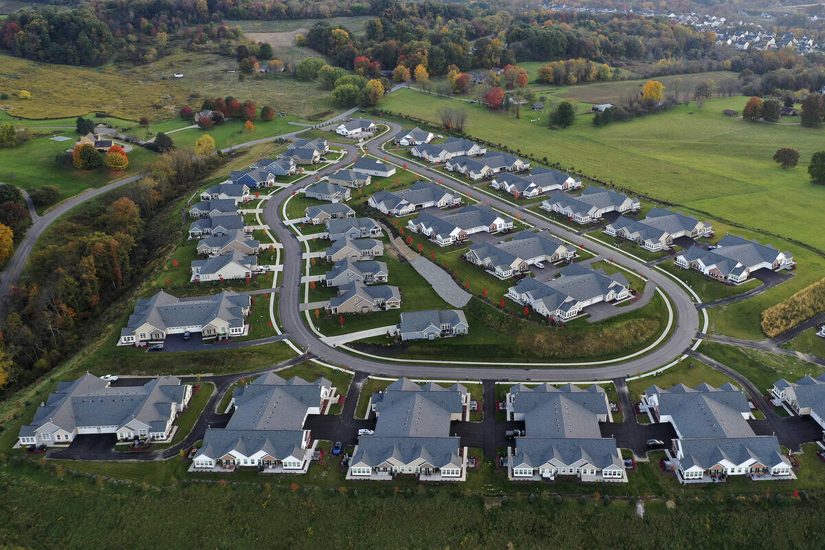 A new housing development in Middlesex Township, Pa., is shown from above on Oct 12, 2022. Home ...