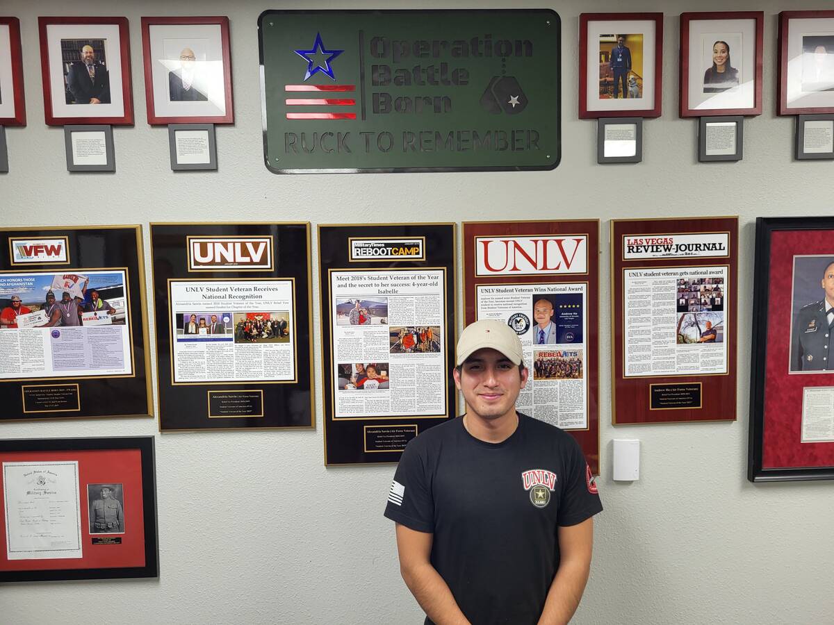 Franklin La Rin front of the story wall in the MVSC. (Photo by Mark Credico)