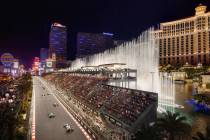 Grandstands will be built in front of the Fountains of Bellagio for the 2023 Formula One Las Ve ...