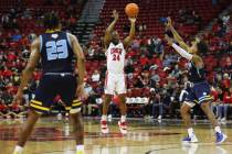 UNLV Rebels guard Jackie Johnson III (24) takes an open shot over Southern University Jaguars g ...