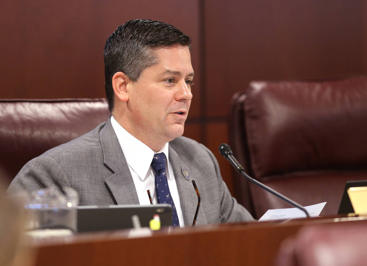 Assemblyman Steve Yeager, D-Las Vegas, leads an Assembly Judiciary Committee meeting in the Leg ...