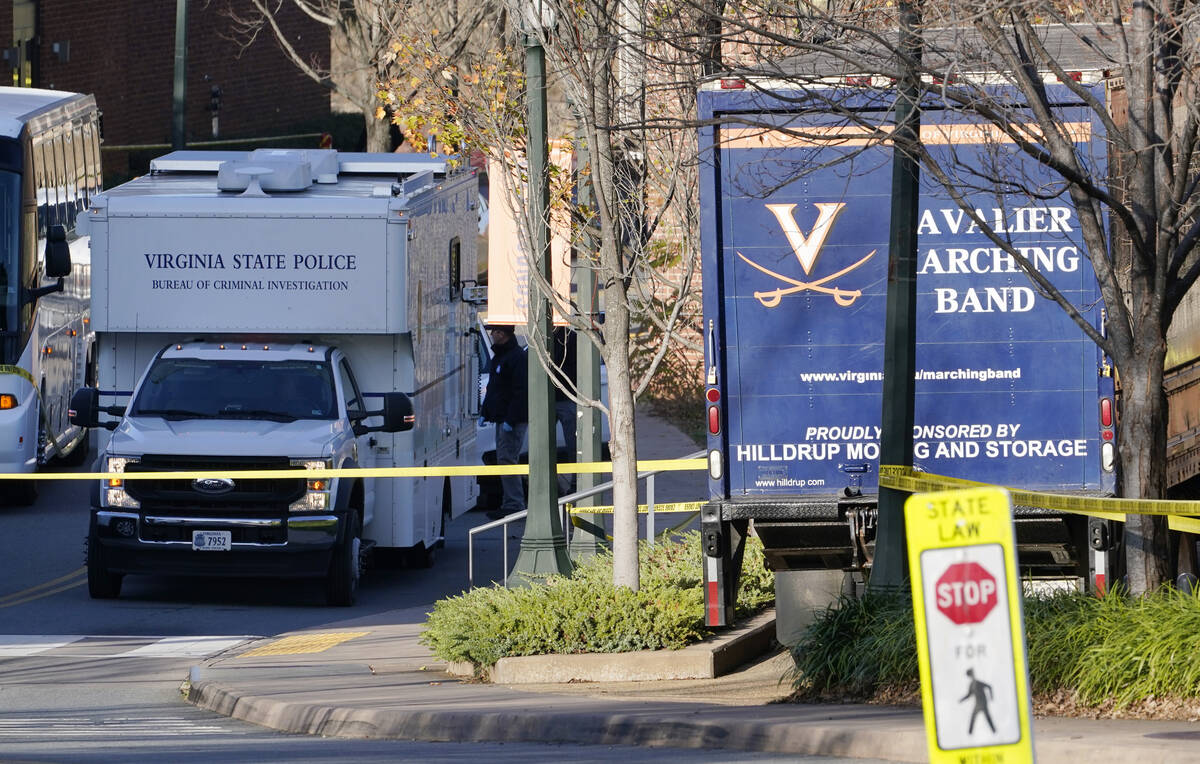 A Virginia State Police crime scene investigation truck is on the scene of an overnight shootin ...