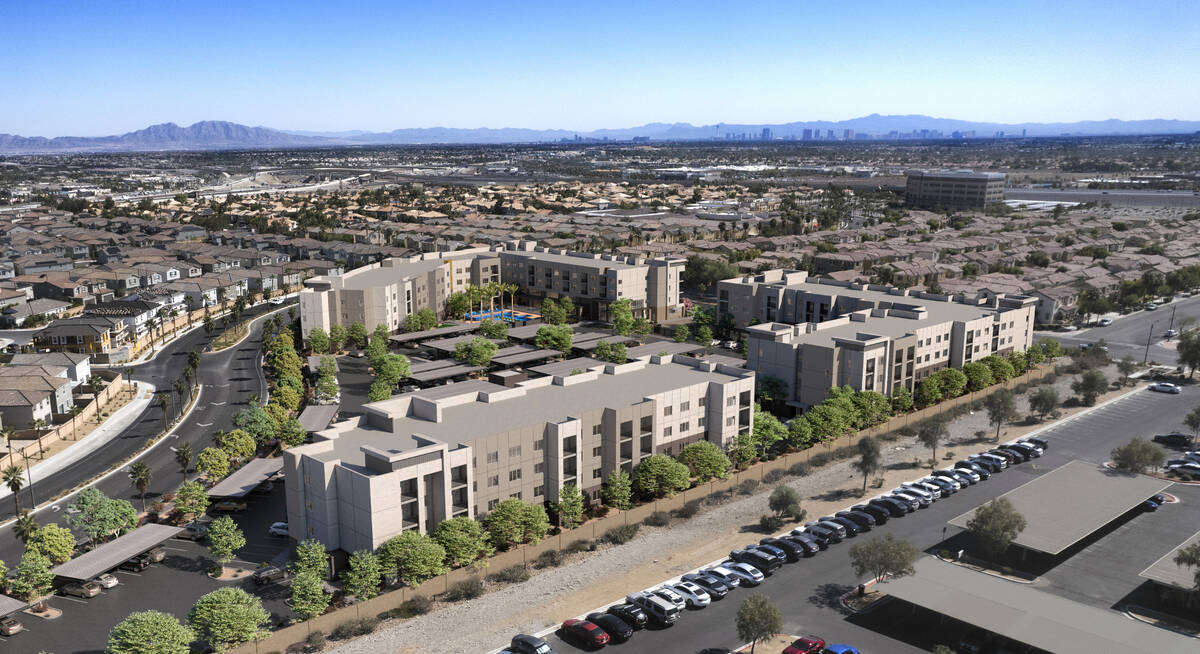 An artist's rendering of Marlowe Centennial Hills, an apartment complex that real estate giant ...