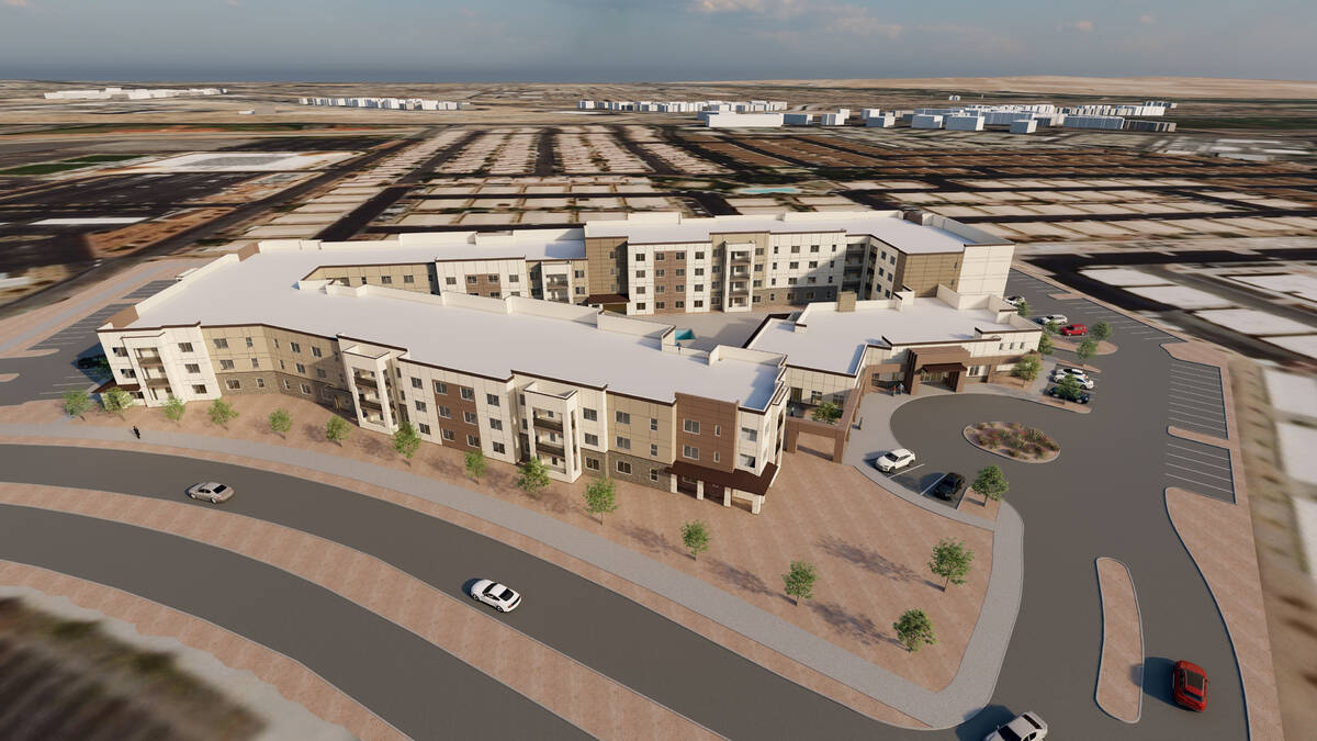 An artist's rendering of Album Union Village, a 55-and-older apartment complex that real estate ...