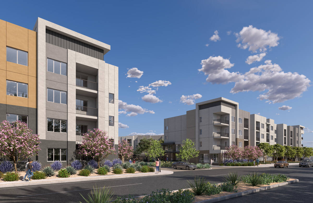 An artist's rendering of Marlowe Centennial Hills, an apartment complex that real estate giant ...