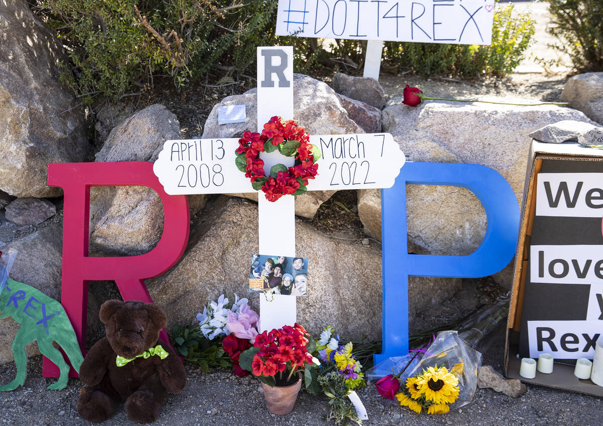 A makeshift memorial outside of Jack and Terry Mannion Middle School is seen near the scene whe ...