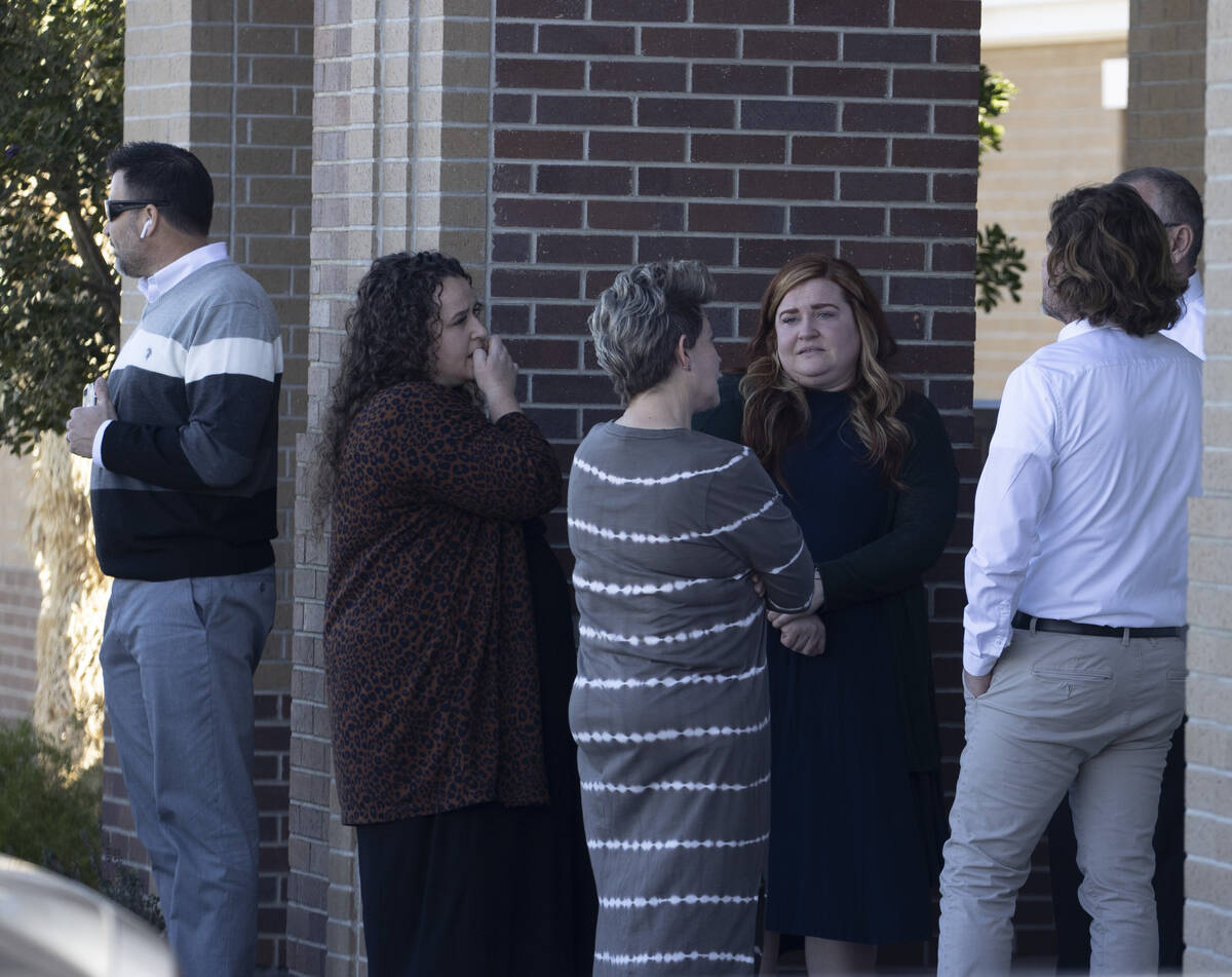 Mourners gathered outside of the Church of Jesus Christ of Latter-day Saints during Rex Patchet ...