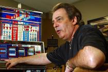 FILE--Tommy Glenn Carmichael talks about his latest anti-cheating device for slot machines in h ...