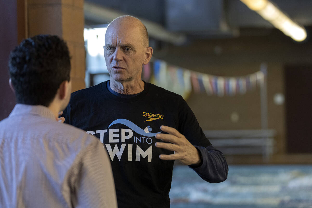 Olympic Gold Medalist Rowdy Gaines speaks with the Review-Journal at Skyview YMCA on Wednesday, ...