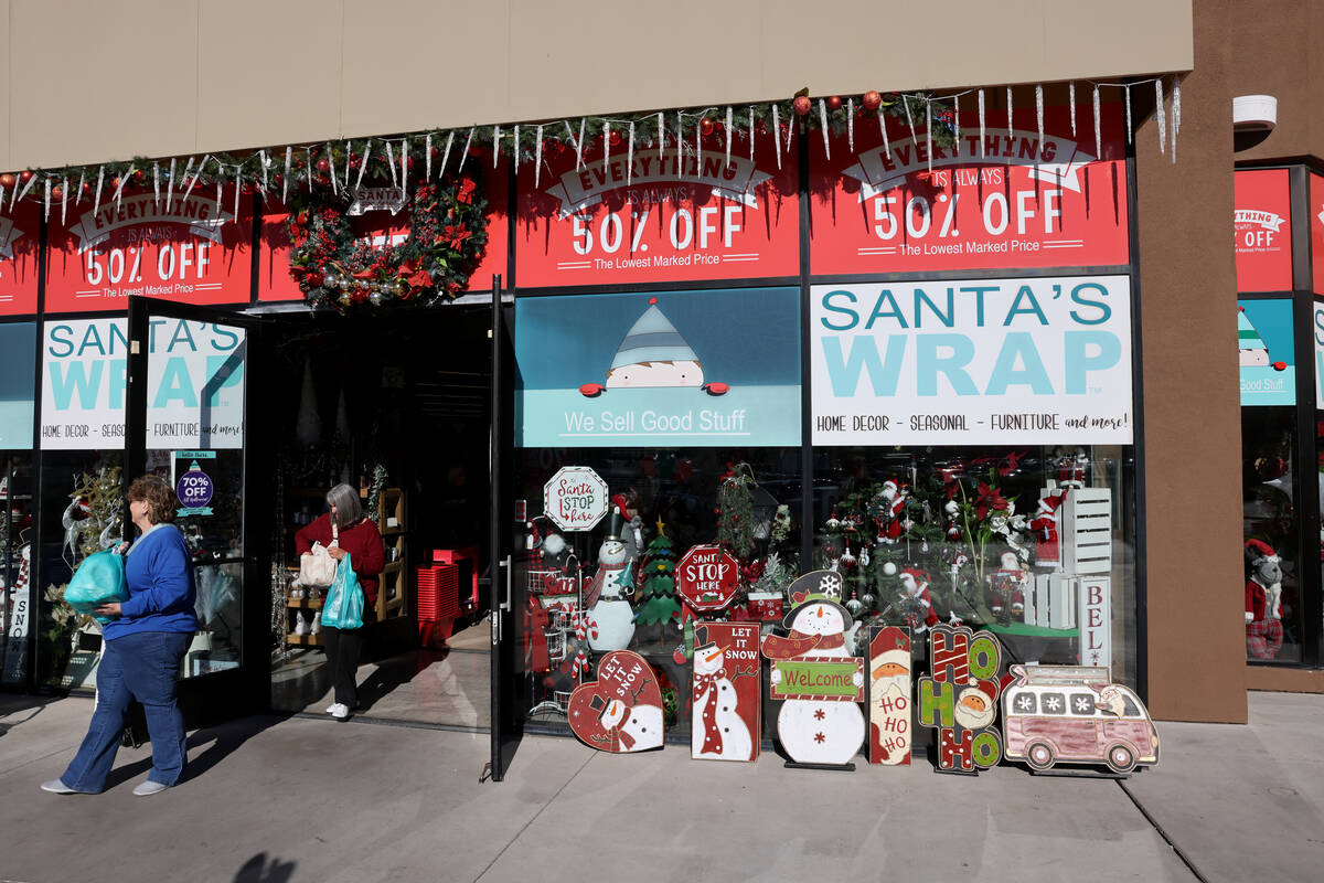 Santa’s Wrap home decor and furniture store in Las Vegas Thursday, Nov. 10, 2022. (K.M. Canno ...
