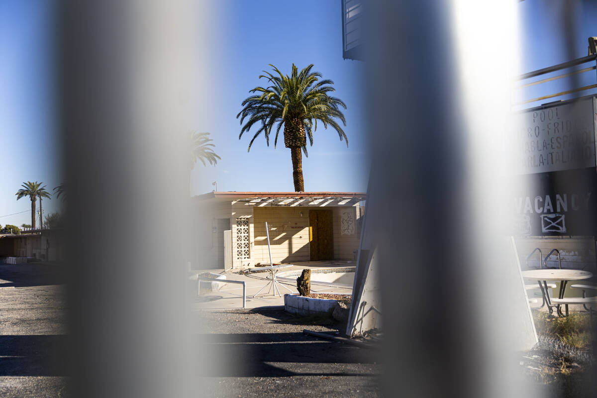 The White Sands Motel, located on the Las Vegas Strip across form Luxor, is seen on Thursday, N ...