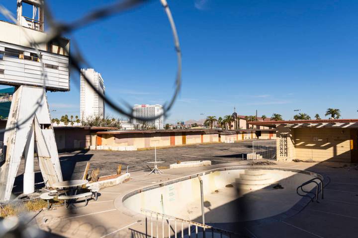 The White Sands Motel, located on the Las Vegas Strip across form Luxor, is seen on Thursday, N ...