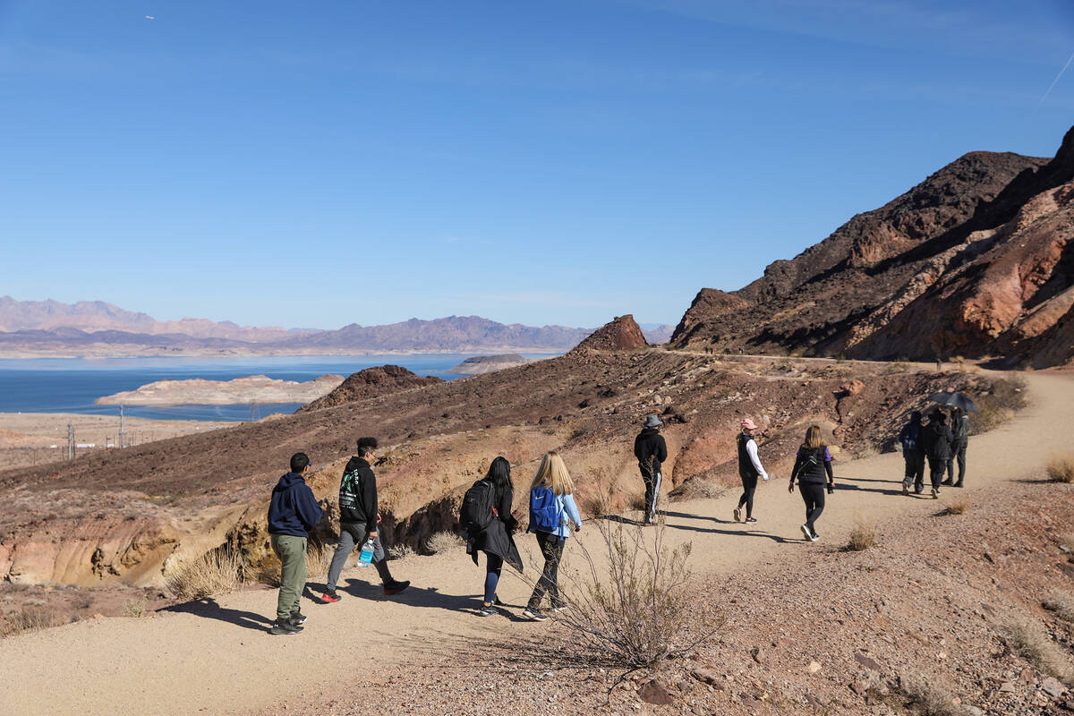 Members of the Nevada Connections Academy, an online public charter school, walk the Historic R ...