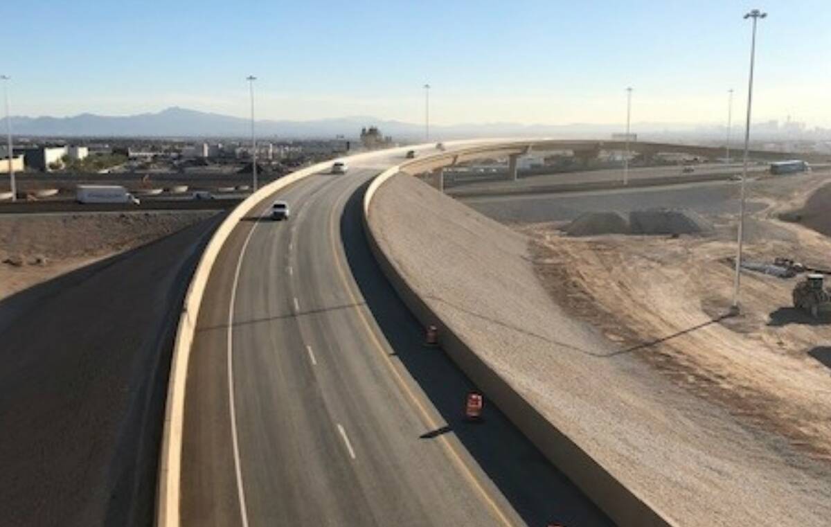 The flyover from northbound I-15 to the 215 westbound in the northeast valley opened to drivers ...