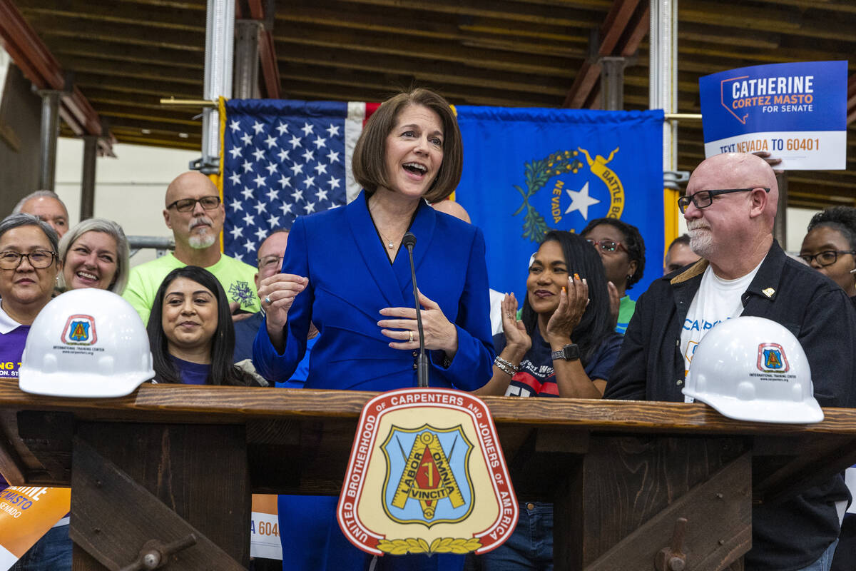 Senator Catherine Cortez Masto delivers remarks on her historic victory in the U.S. Senate race ...