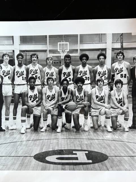 Former UNLV women's basketball coach Jim Bolla, back right, shown with his Pittsburgh teammates ...