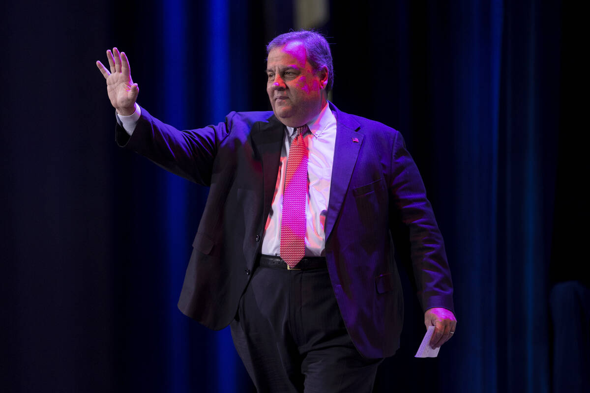 Former New Jersey Governor Chris Christie takes the stage before speaking during the annual Rep ...