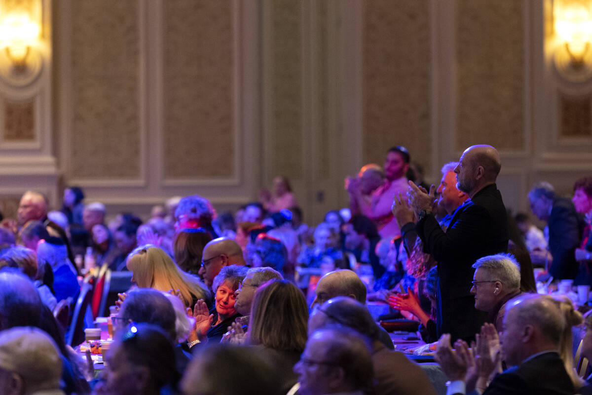 Audience members applaud speakers during the annual Republican Jewish Coalition leadership meet ...