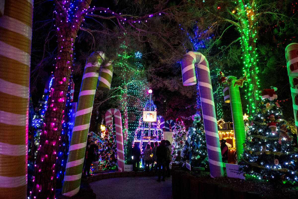People enjoy the Magical Forest at Opportunity Village, on Friday, Nov. 25, 2016, in Las Vegas. ...