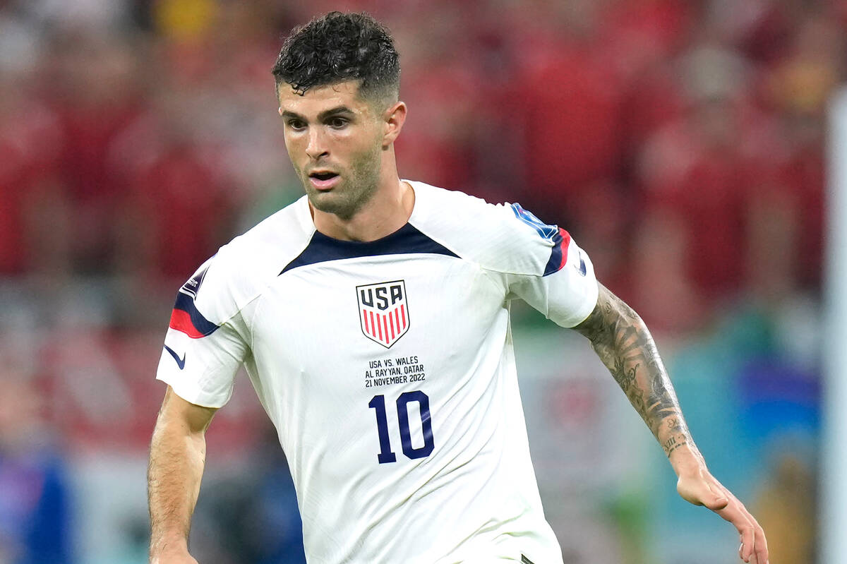 Christian Pulisic of the United States in action during the World Cup, group B soccer match bet ...