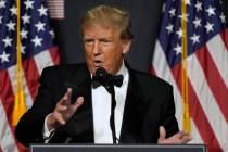Former President Donald Trump speaks at Mar-a-Lago Friday, Nov. 18, 2022 in Palm Beach, Fla. Ea ...