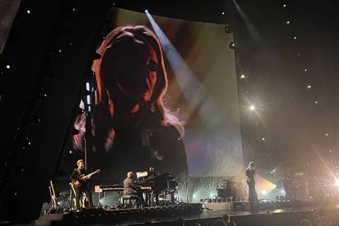 Adele is shown on opening night of "Weekends With Adele" at the Colosseum at Caesars Palace on ...