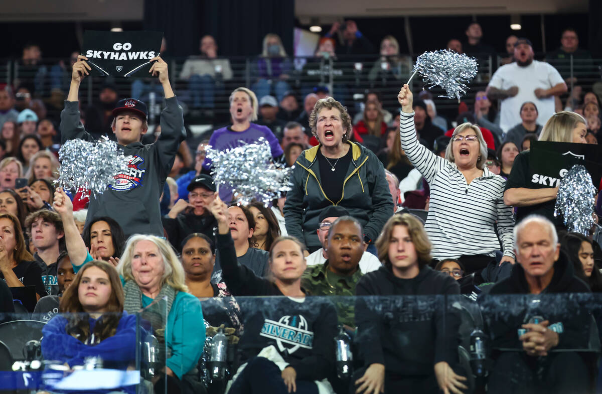 Silverado fans cheer on as the team plays Shadow Ridge during the first half of the Class 4A fo ...