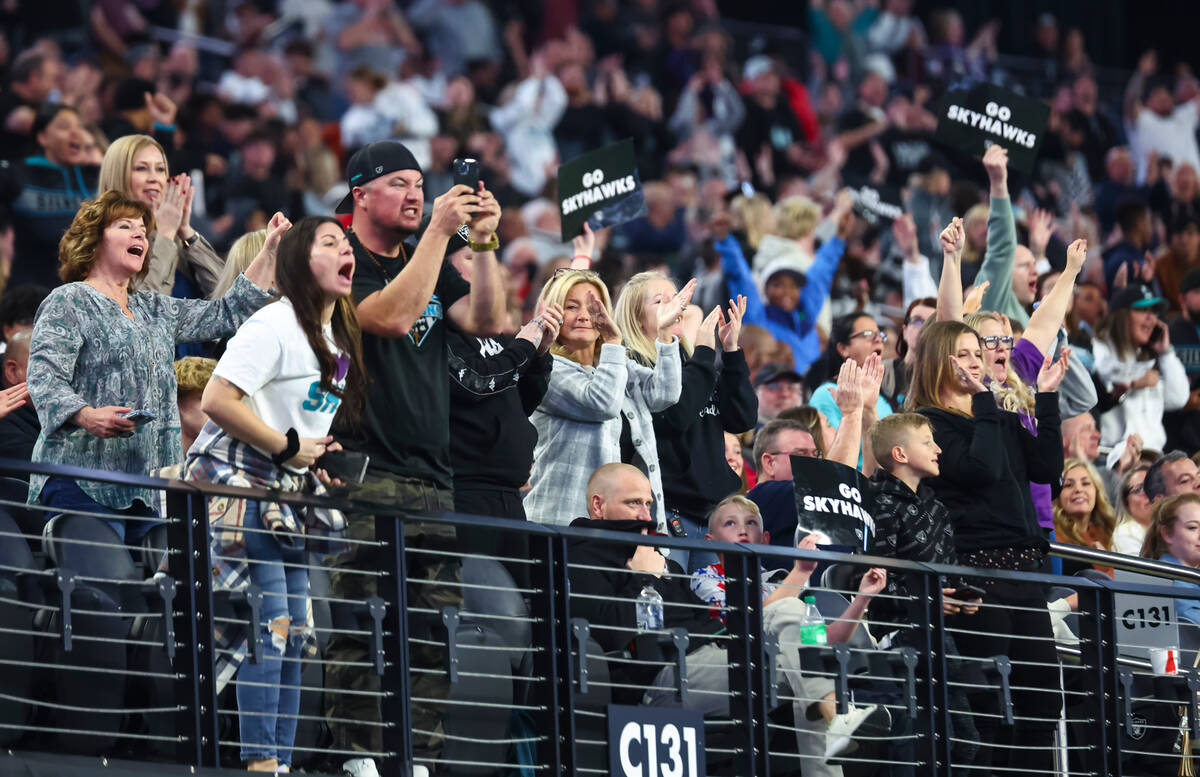 Silverado fans celebrate a touchdown against Shadow Ridge during the first half of the Class 4A ...