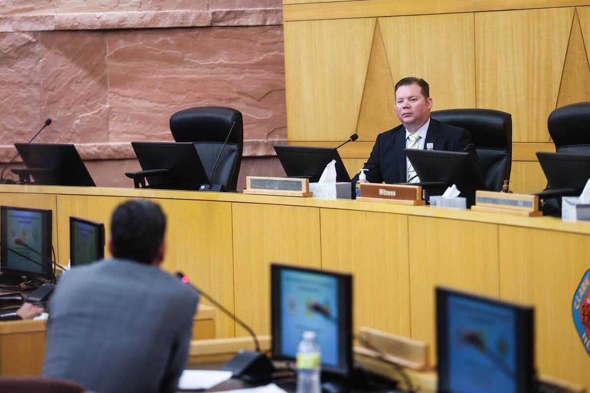 Jason Leavitt, a detective with the Metropolitan Police Department, answers questions during a ...