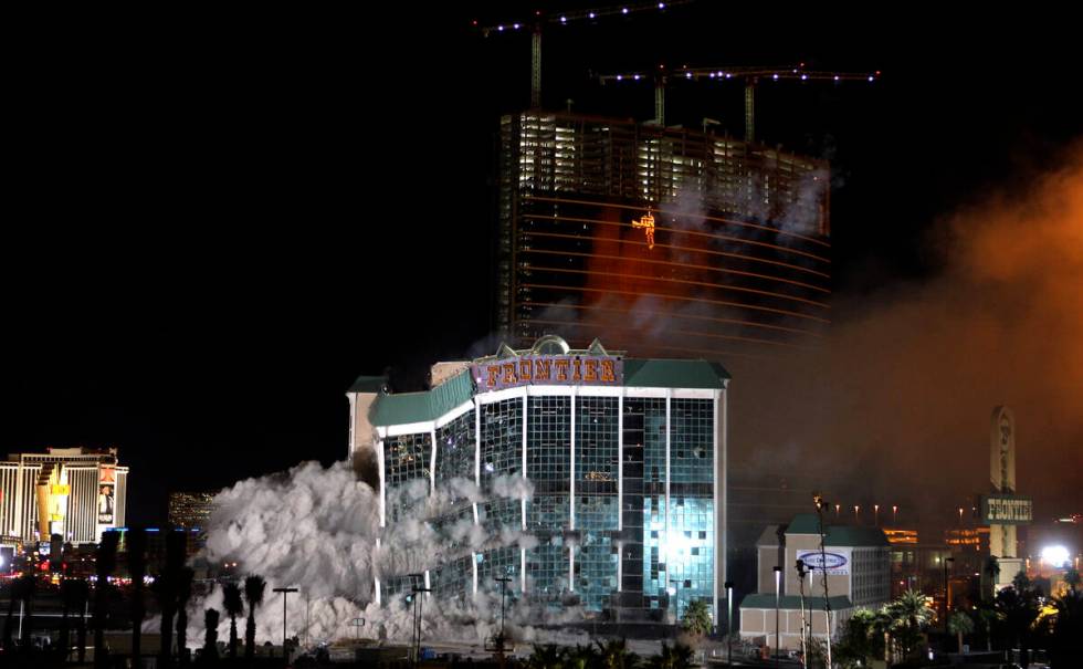 The New Frontier was imploded Nov. 13, 2007, to make way for a hotel that would resemble New Yo ...