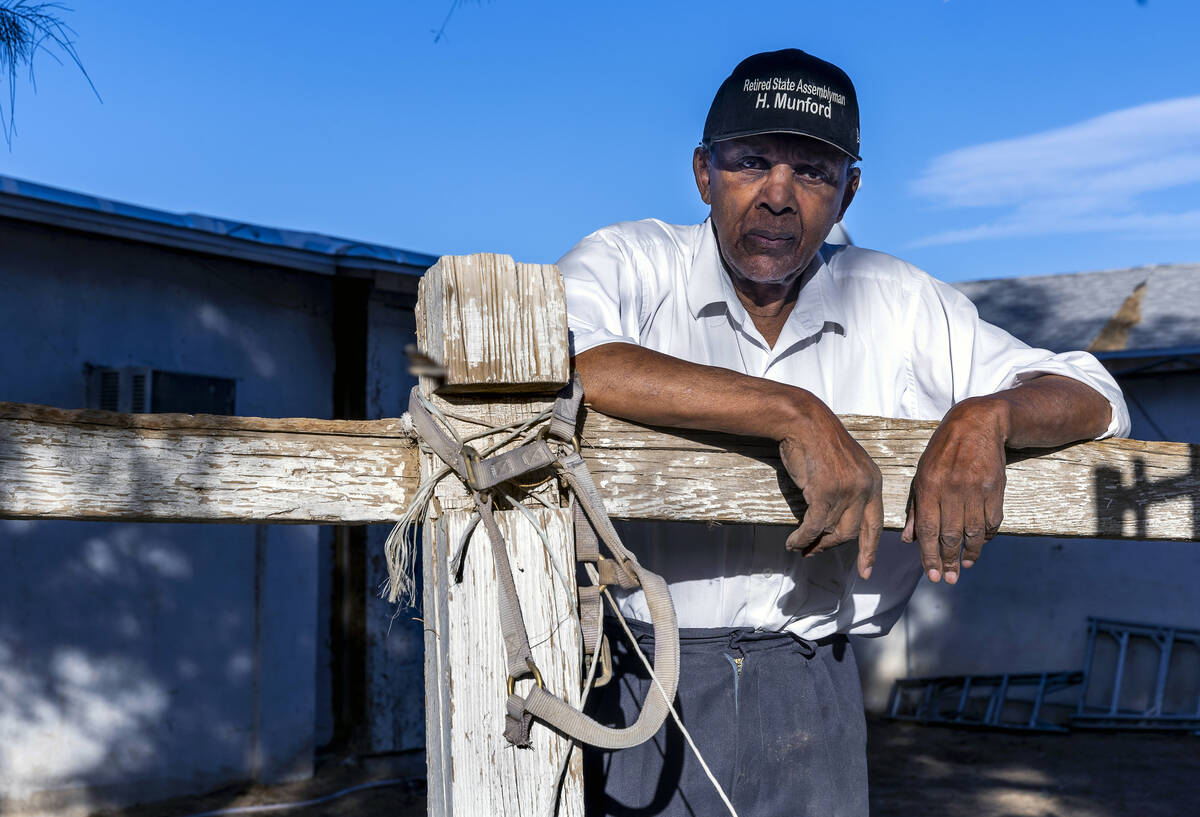 Harvey Munford at home near his stable on Tuesday, Nov. 1, 2022, in Las Vegas. (L.E. Baskow/Las ...