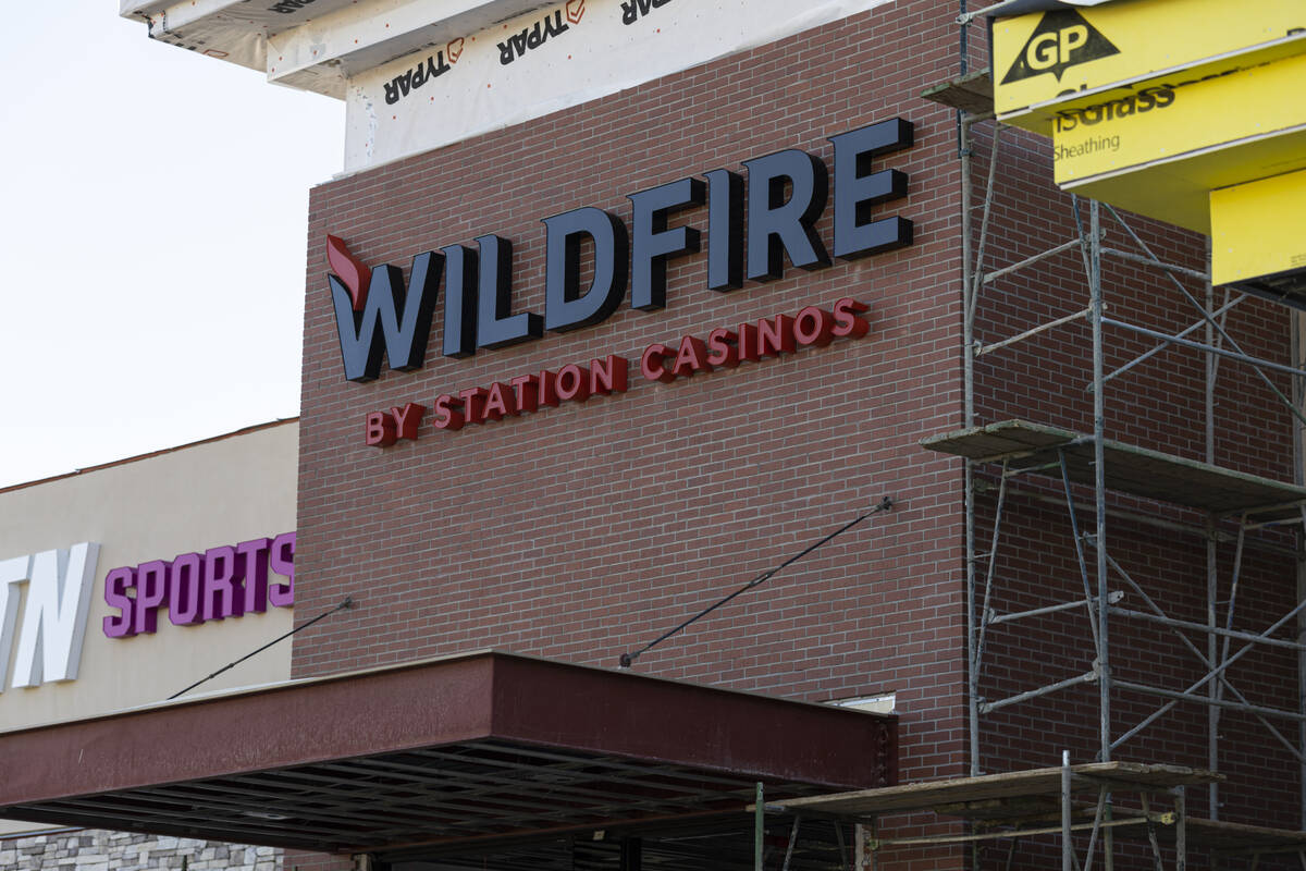 Signage for the new Wildfire Casino location at 2700 Fremont St. is seen after being installed ...