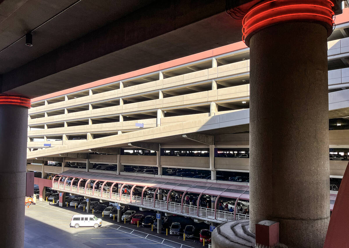 The parking garage at Harry Reid International Airport in Las Vegas, Wednesday, Nov. 23, 2022. ...
