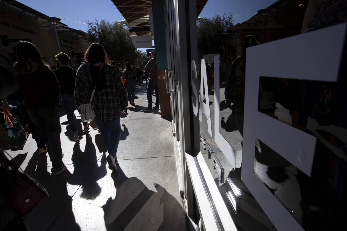 Shoppers crowd the Las Vegas North Premium Outlets for Black Friday sales on Friday, Nov. 25, 2 ...