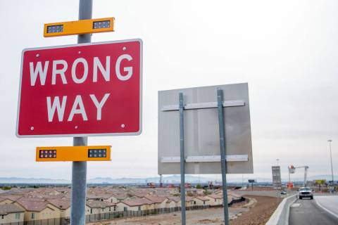 A new Nevada Department of Transportation pilot program to alert wrong way drivers is installed ...