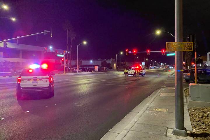 Las Vegas police were investigating a homicide near East Tropicana Avenue and Tamarus Street on ...