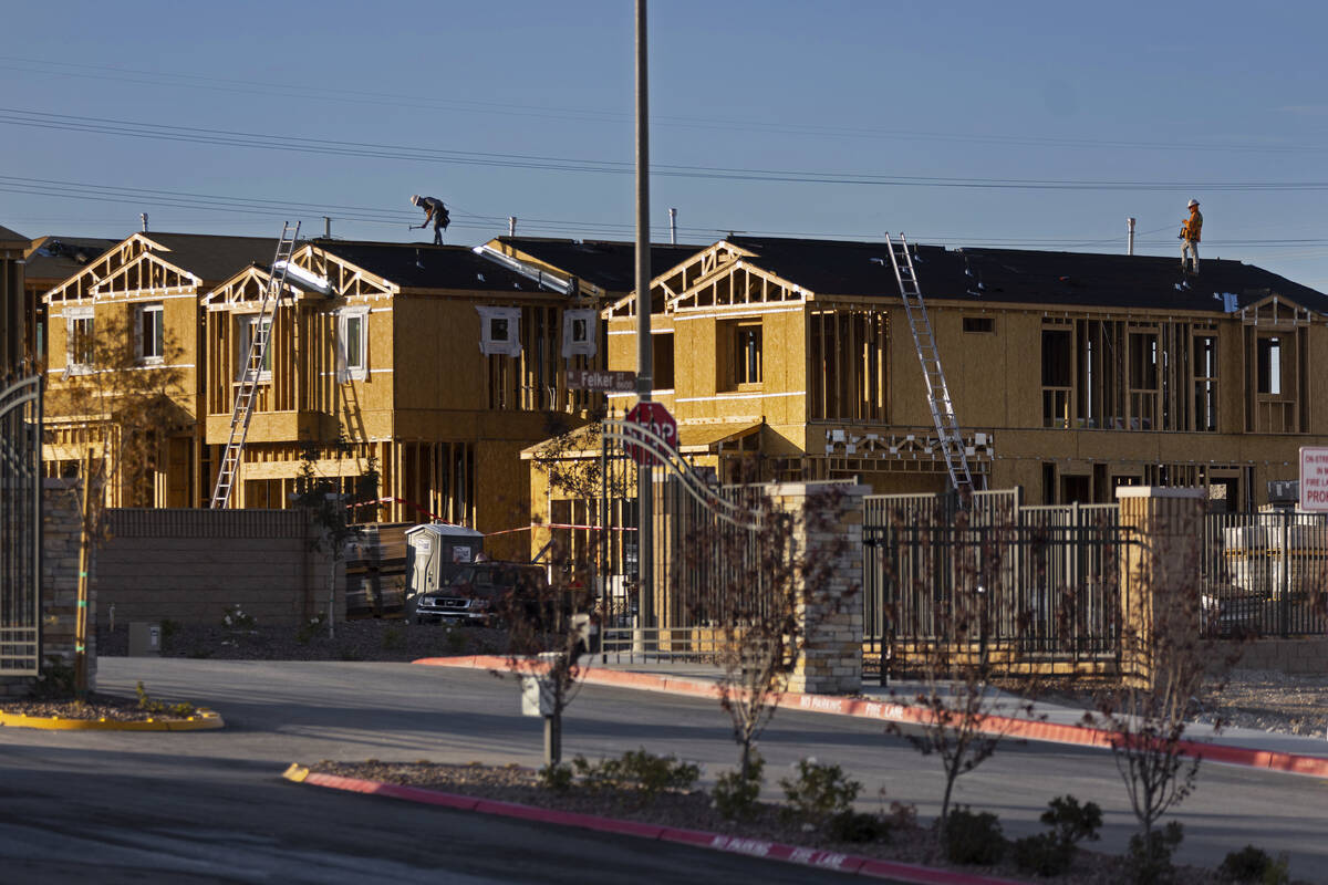 New home construction in the Skye Canyon Master Planned Community in Las Vegas is seen on Monda ...