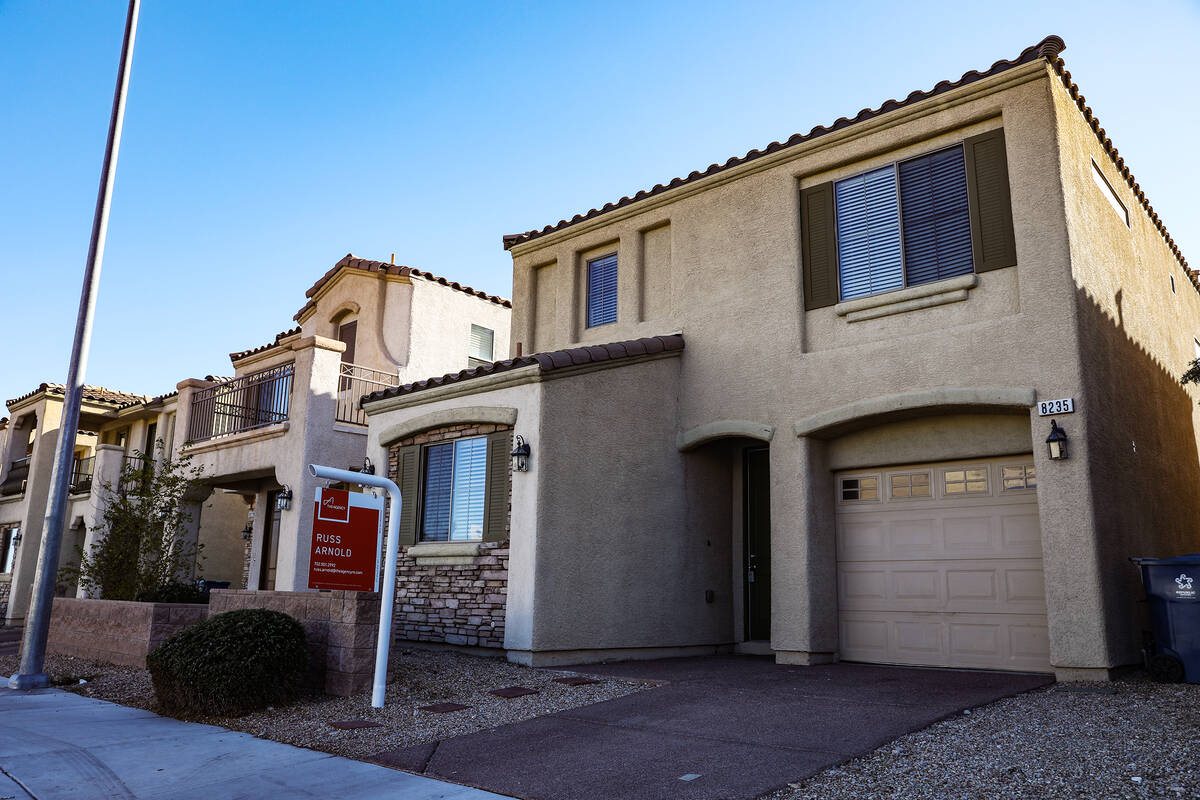 A home for sale on Laredo Street in Las Vegas, Tuesday, Nov. 29, 2022. (Rachel Aston/Las Vegas ...