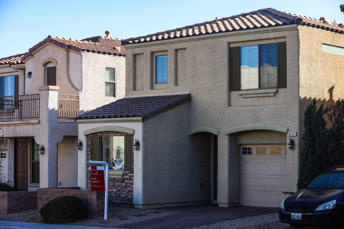 A home for sale on Laredo Street in Las Vegas, Tuesday, Nov. 29, 2022. (Rachel Aston/Las Vegas ...
