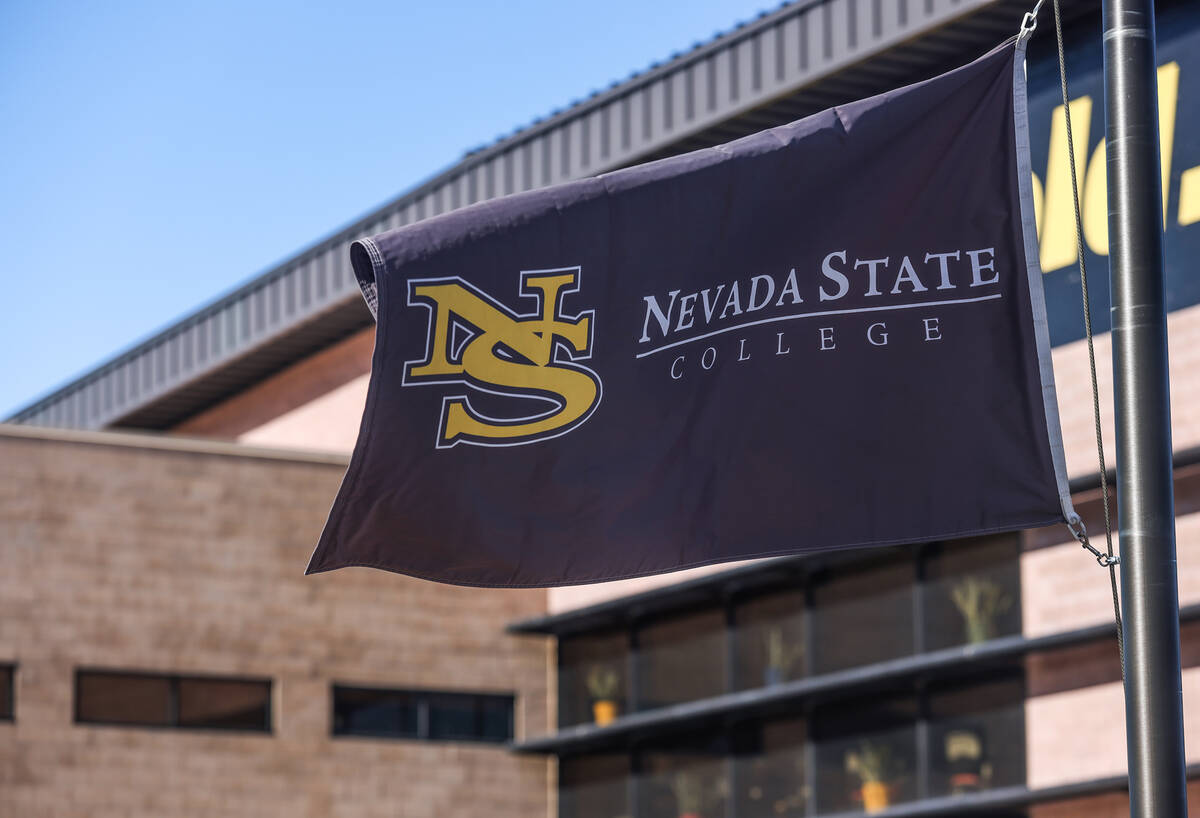 A flag at Nevada State College in Henderson on Tuesday, Nov. 29, 2022. (Rachel Aston/Las Vegas ...